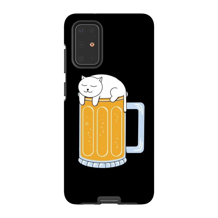 Galaxy S20 Plus StrongFit Cat beer by Coffee Man