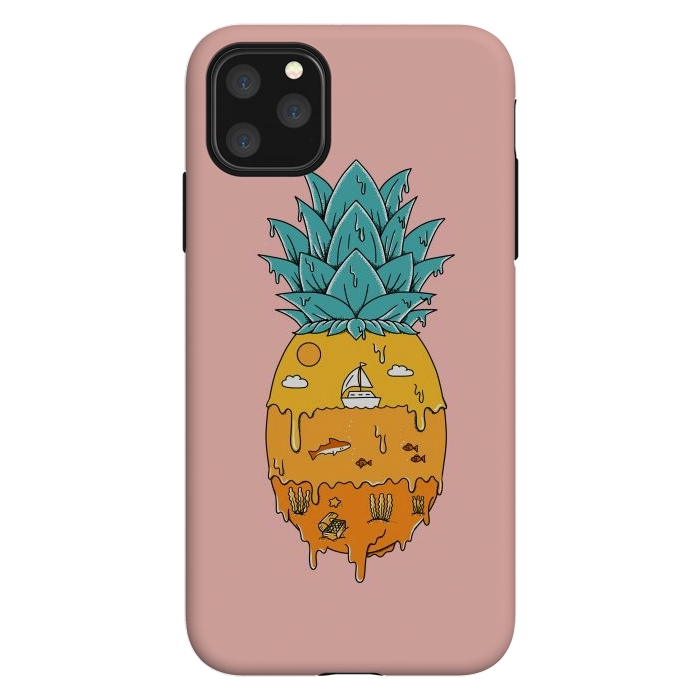 iPhone 11 Pro Max StrongFit Pineapple Landscape pink by Coffee Man