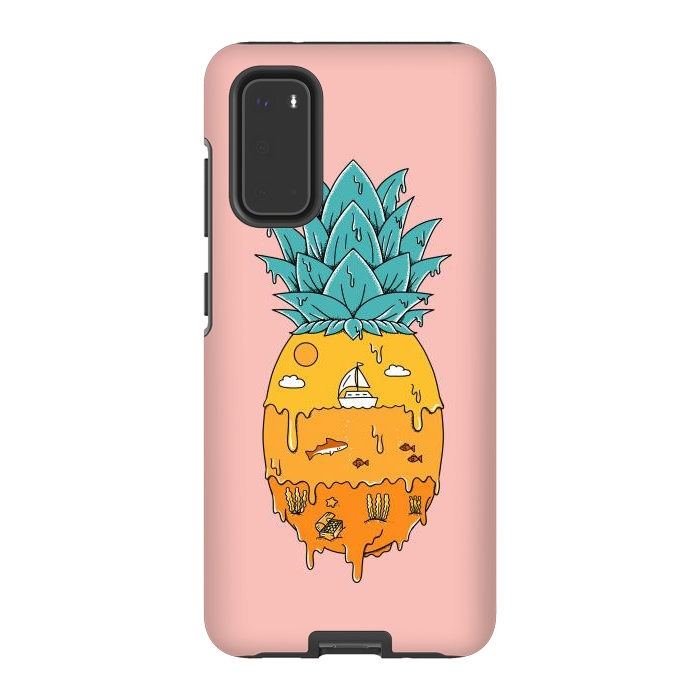 Galaxy S20 StrongFit Pineapple Landscape pink by Coffee Man