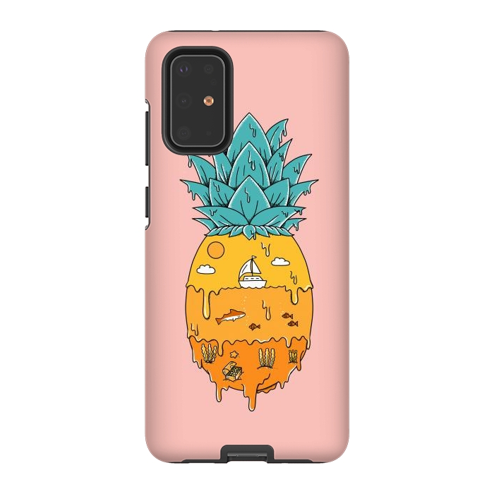 Galaxy S20 Plus StrongFit Pineapple Landscape pink by Coffee Man