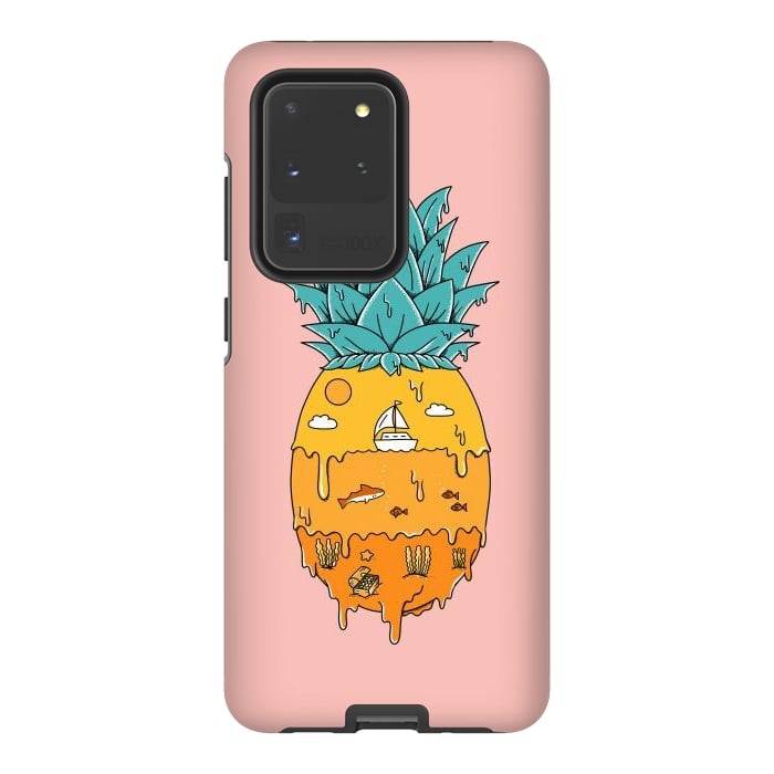 Galaxy S20 Ultra StrongFit Pineapple Landscape pink by Coffee Man