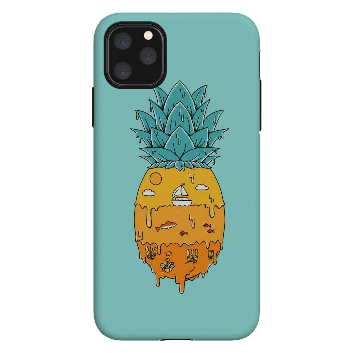 iPhone 11 Pro Max StrongFit Pineapple Landscape green by Coffee Man