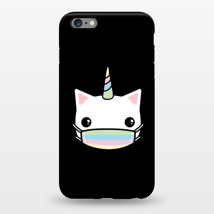 iPhone 6/6s plus StrongFit Rainbow face mask cat by Laura Nagel