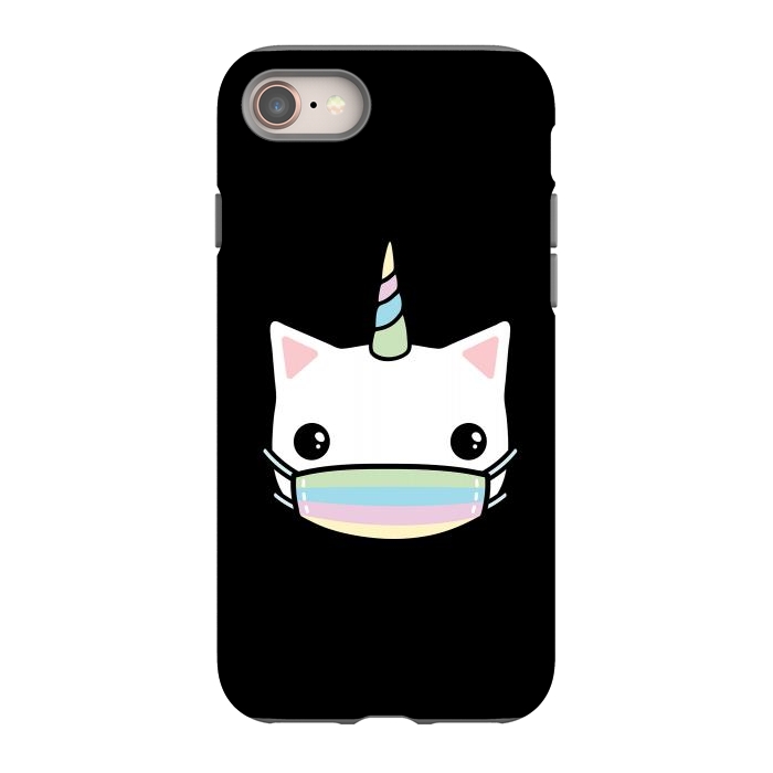 iPhone 8 StrongFit Rainbow face mask cat by Laura Nagel