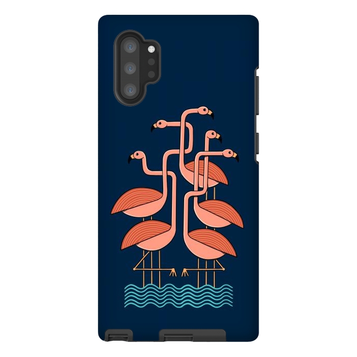 Galaxy Note 10 plus StrongFit Flamingos blue by Coffee Man