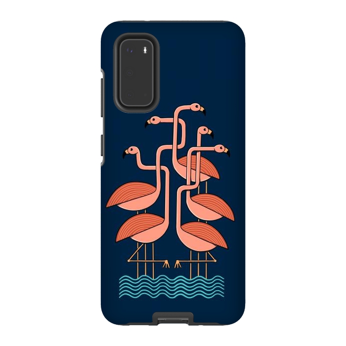 Galaxy S20 StrongFit Flamingos blue by Coffee Man