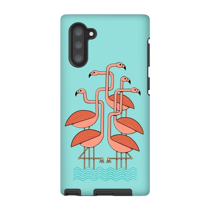 Galaxy Note 10 StrongFit Flamingos by Coffee Man