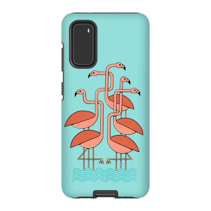 Galaxy S20 StrongFit Flamingos by Coffee Man