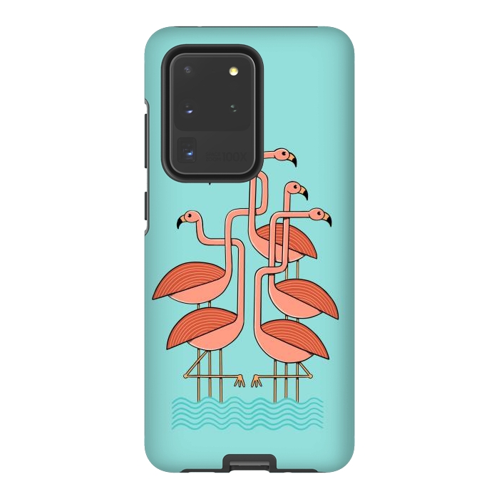 Galaxy S20 Ultra StrongFit Flamingos by Coffee Man