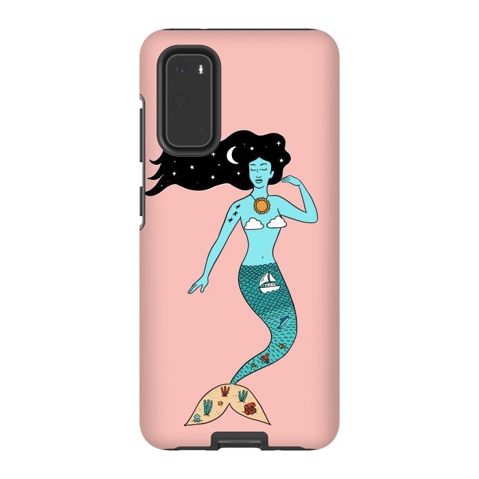 Galaxy S20 StrongFit Mermaid Nature Pink by Coffee Man