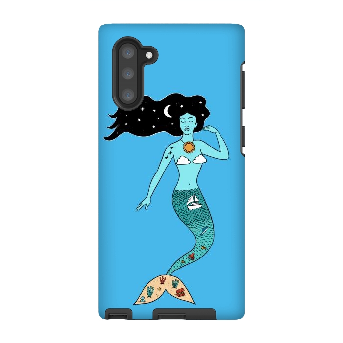 Galaxy Note 10 StrongFit Mermaid Nature Blue by Coffee Man