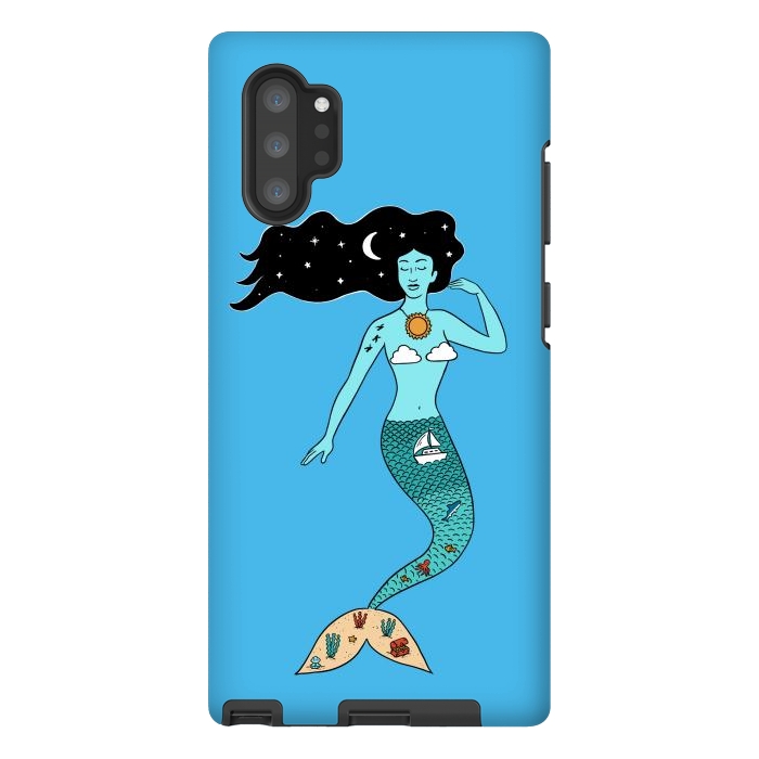 Galaxy Note 10 plus StrongFit Mermaid Nature Blue by Coffee Man
