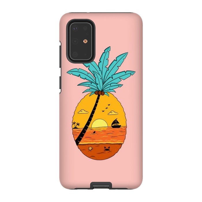 Galaxy S20 Plus StrongFit Pineapple Nature pink by Coffee Man