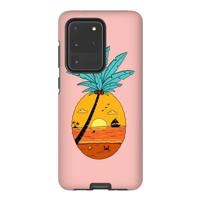 Galaxy S20 Ultra StrongFit Pineapple Nature pink by Coffee Man