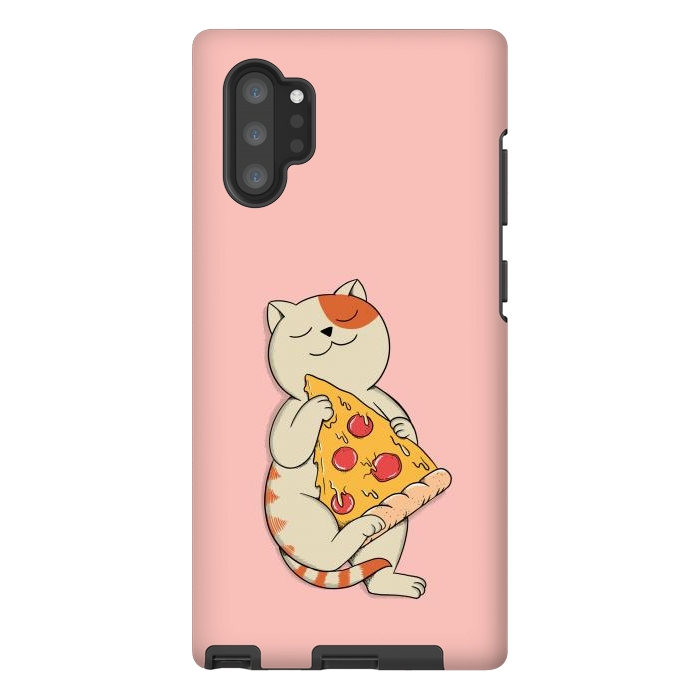 Galaxy Note 10 plus StrongFit Cat and Pizza Pink por Coffee Man