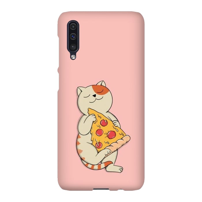Galaxy A50 SlimFit Cat and Pizza Pink by Coffee Man