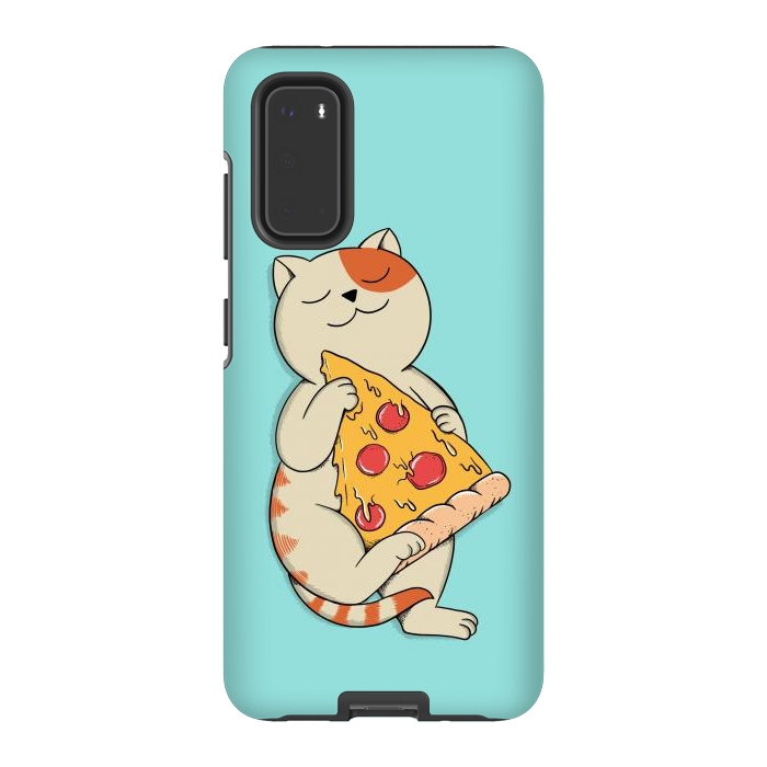 Galaxy S20 StrongFit Cat and Pizza by Coffee Man