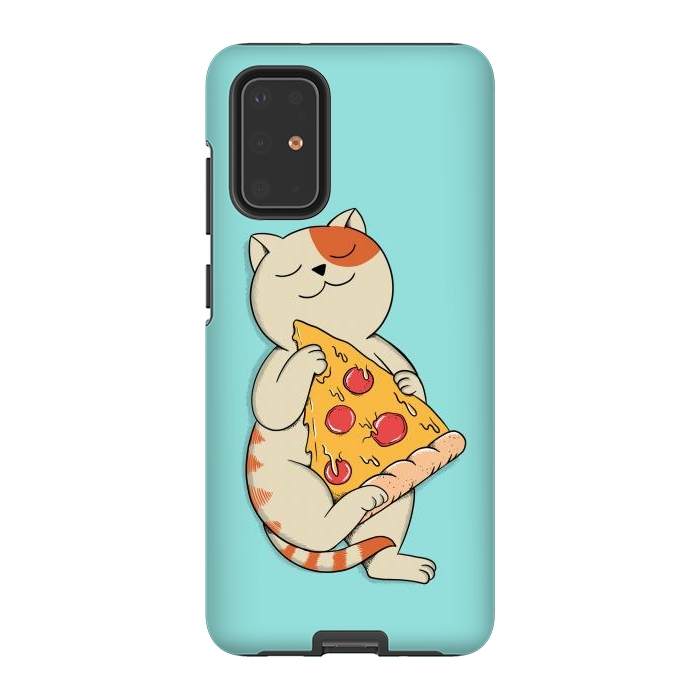 Galaxy S20 Plus StrongFit Cat and Pizza by Coffee Man