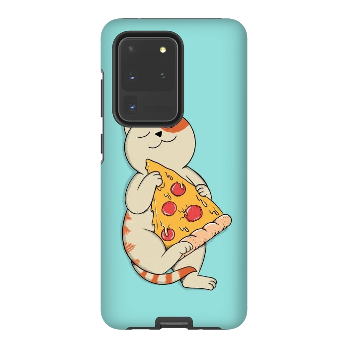 Galaxy S20 Ultra StrongFit Cat and Pizza by Coffee Man