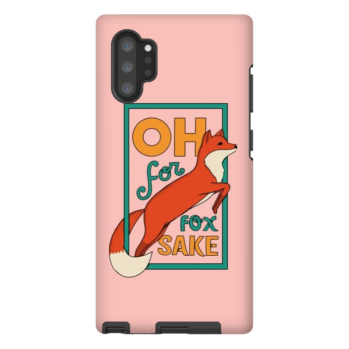 Galaxy Note 10 plus StrongFit Oh for fox sake pink by Coffee Man
