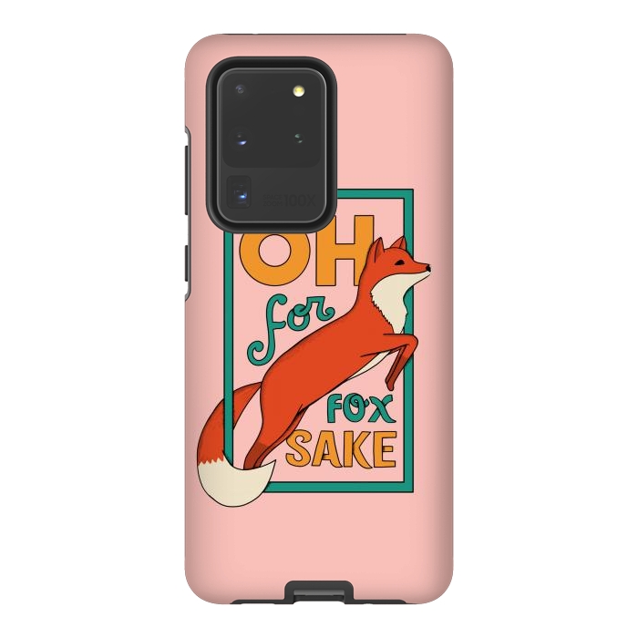 Galaxy S20 Ultra StrongFit Oh for fox sake pink by Coffee Man