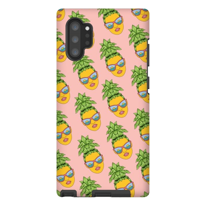 Galaxy Note 10 plus StrongFit Pineapple Girl Pattern Pink by Coffee Man