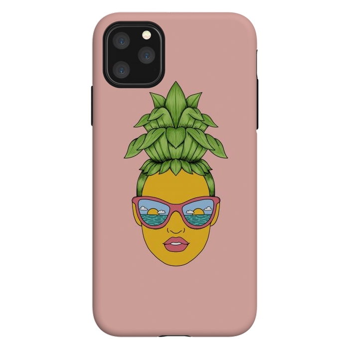 iPhone 11 Pro Max StrongFit Pineapple Girl Pink by Coffee Man
