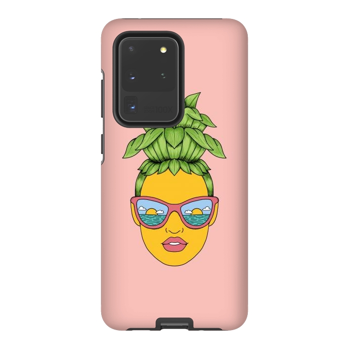Galaxy S20 Ultra StrongFit Pineapple Girl Pink by Coffee Man