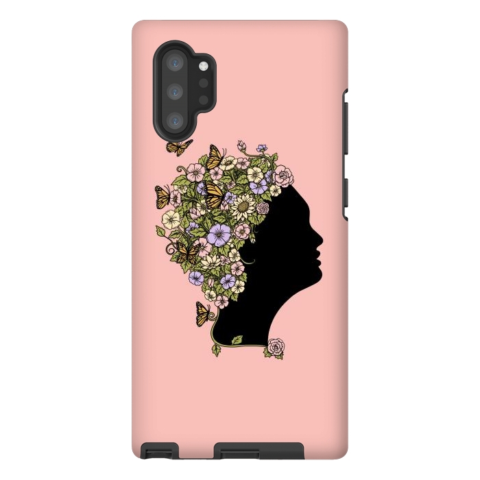 Galaxy Note 10 plus StrongFit Floral Lady Pink by Coffee Man