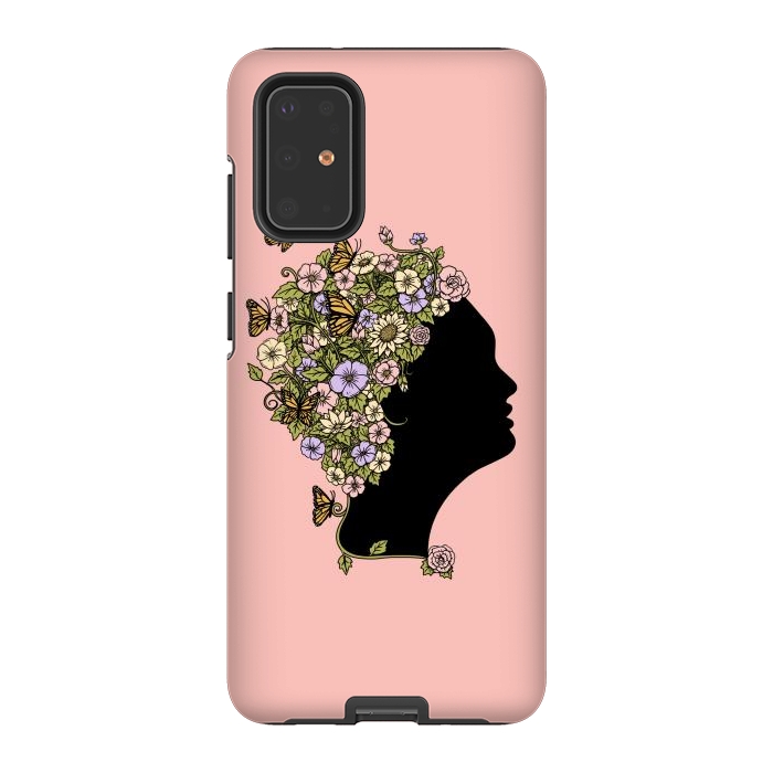 Galaxy S20 Plus StrongFit Floral Lady Pink by Coffee Man