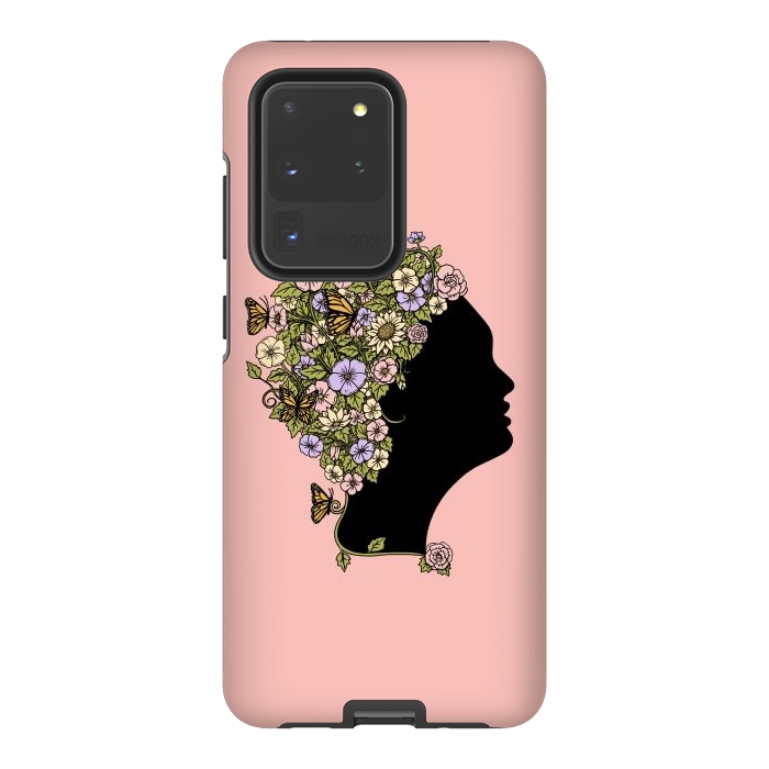 Galaxy S20 Ultra StrongFit Floral Lady Pink by Coffee Man