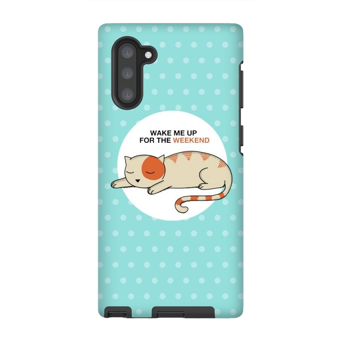 Galaxy Note 10 StrongFit Cat wake me up by Coffee Man