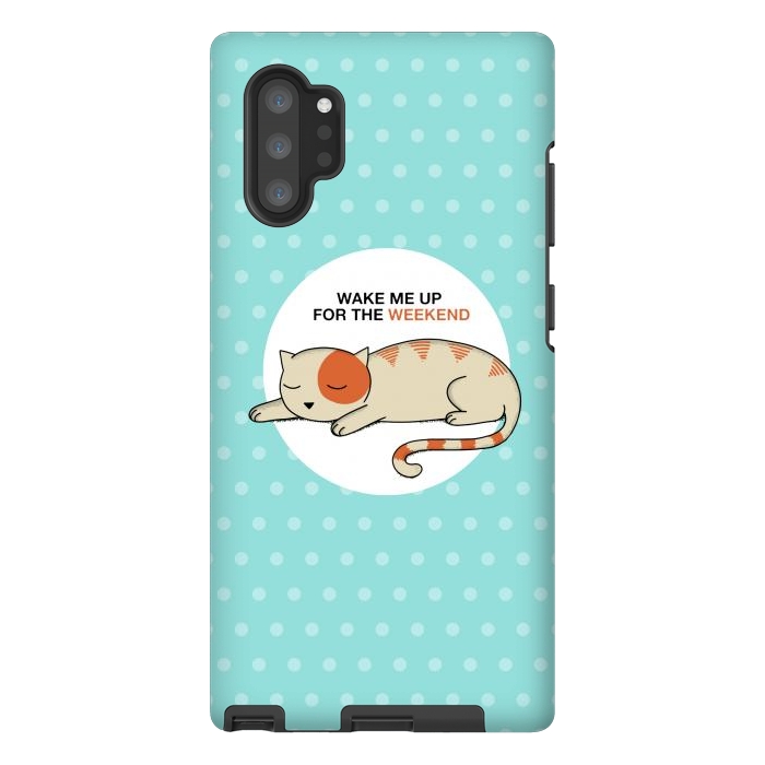 Galaxy Note 10 plus StrongFit Cat wake me up by Coffee Man