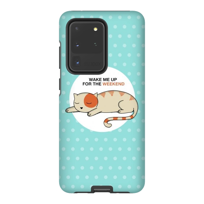 Galaxy S20 Ultra StrongFit Cat wake me up by Coffee Man
