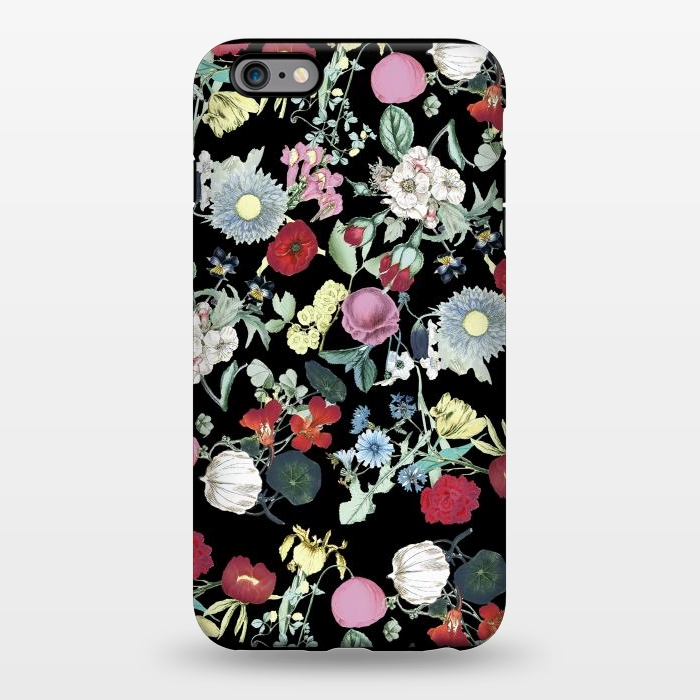 iPhone 6/6s plus StrongFit Elegant botanical flowers on black background by Oana 