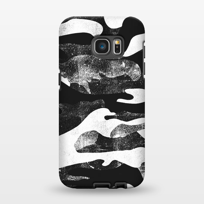 Galaxy S7 EDGE StrongFit Textured grunge monochrome camouflage by Oana 
