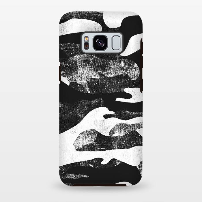 Galaxy S8 plus StrongFit Textured grunge monochrome camouflage by Oana 