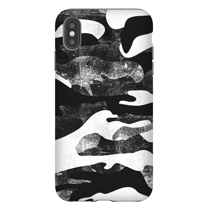 iPhone Xs Max StrongFit Textured grunge monochrome camouflage by Oana 