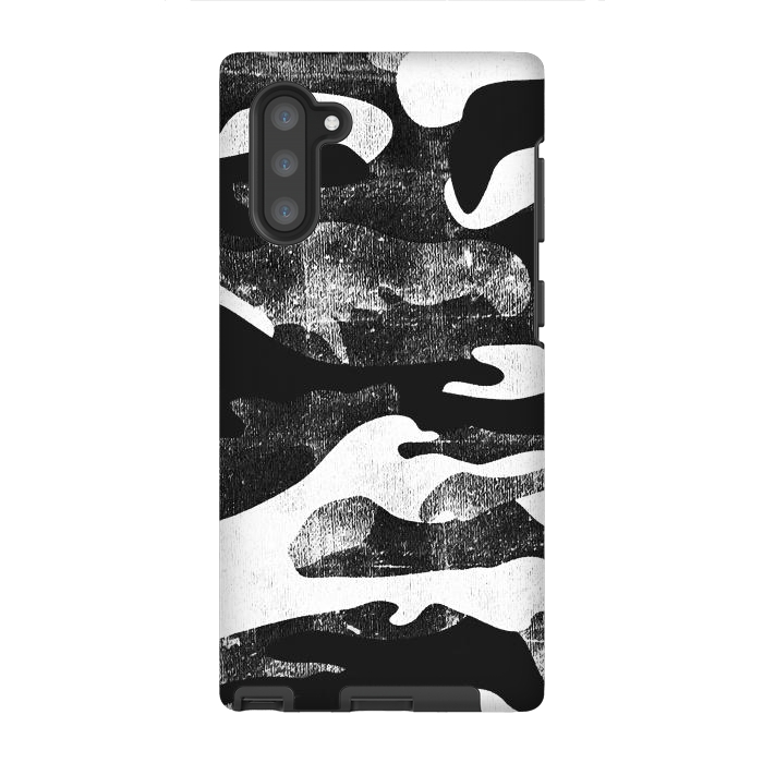 Galaxy Note 10 StrongFit Textured grunge monochrome camouflage by Oana 