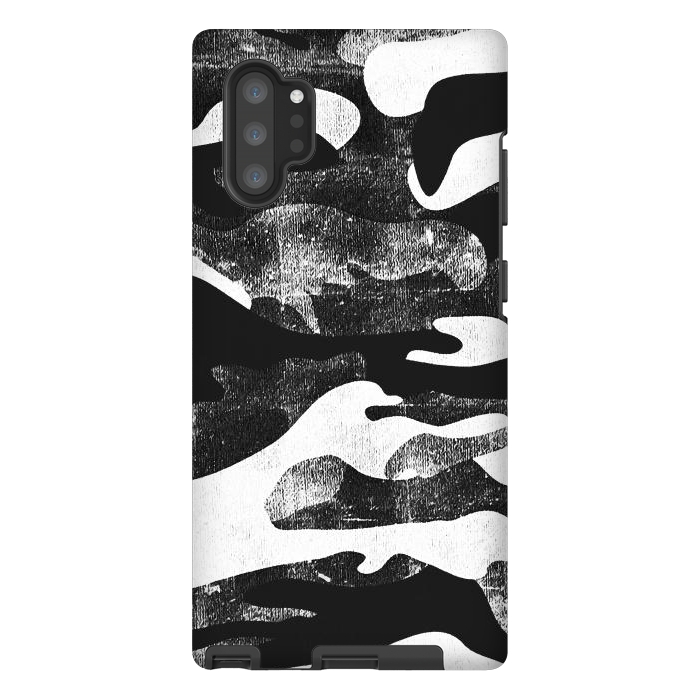 Galaxy Note 10 plus StrongFit Textured grunge monochrome camouflage by Oana 
