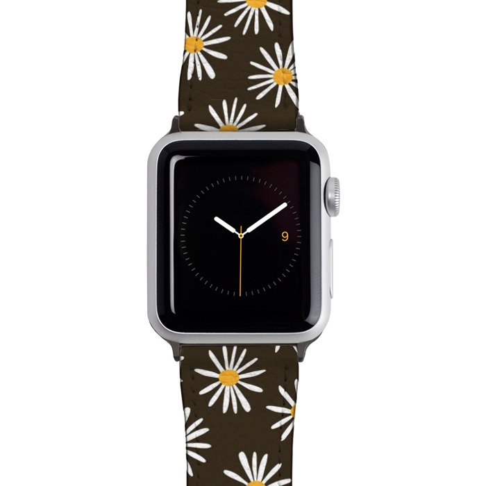 Watch 42mm / 44mm Strap PU leather New Daisies by Majoih