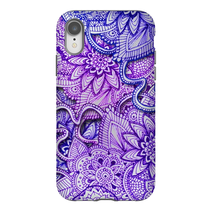iPhone Xr StrongFit Floral Doodle G582 by Medusa GraphicArt