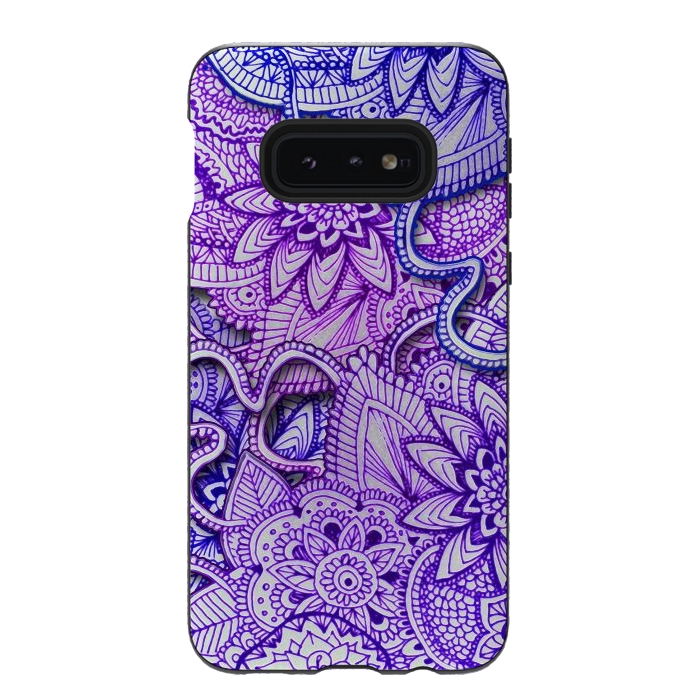 Galaxy S10e StrongFit Floral Doodle G582 by Medusa GraphicArt