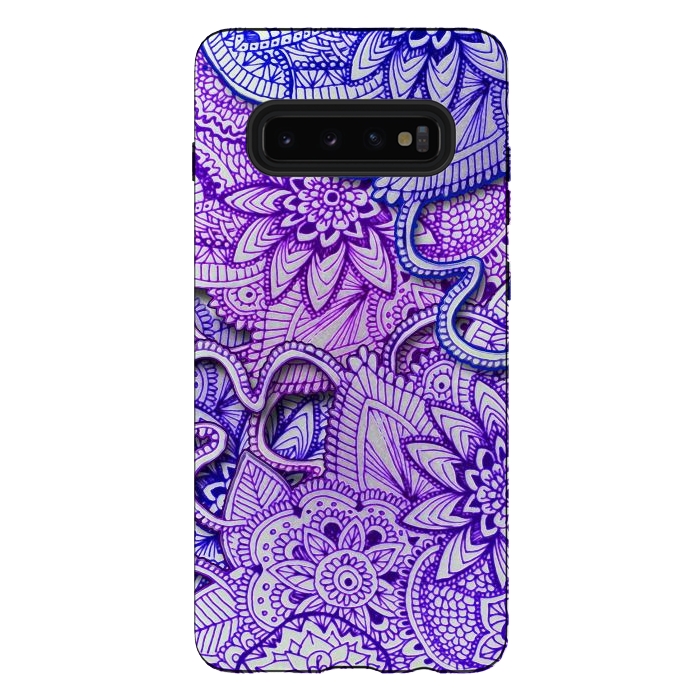 Galaxy S10 plus StrongFit Floral Doodle G582 by Medusa GraphicArt