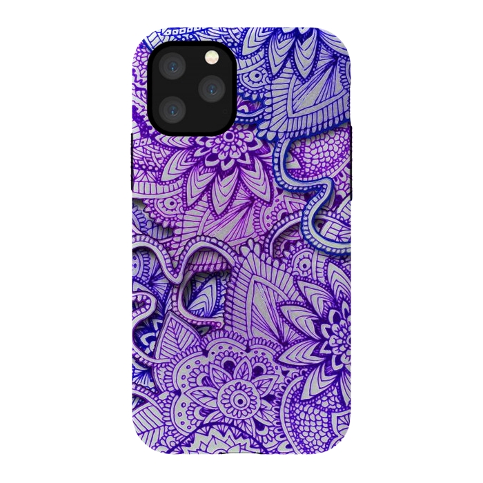 iPhone 11 Pro StrongFit Floral Doodle G582 by Medusa GraphicArt