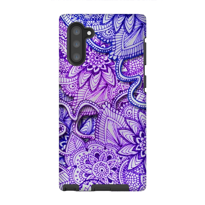 Galaxy Note 10 StrongFit Floral Doodle G582 by Medusa GraphicArt