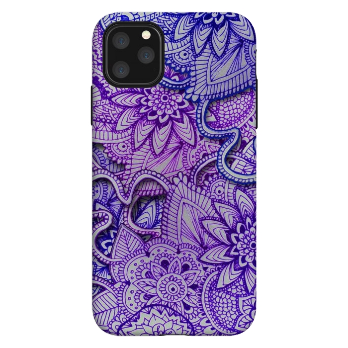 iPhone 11 Pro Max StrongFit Floral Doodle G582 by Medusa GraphicArt