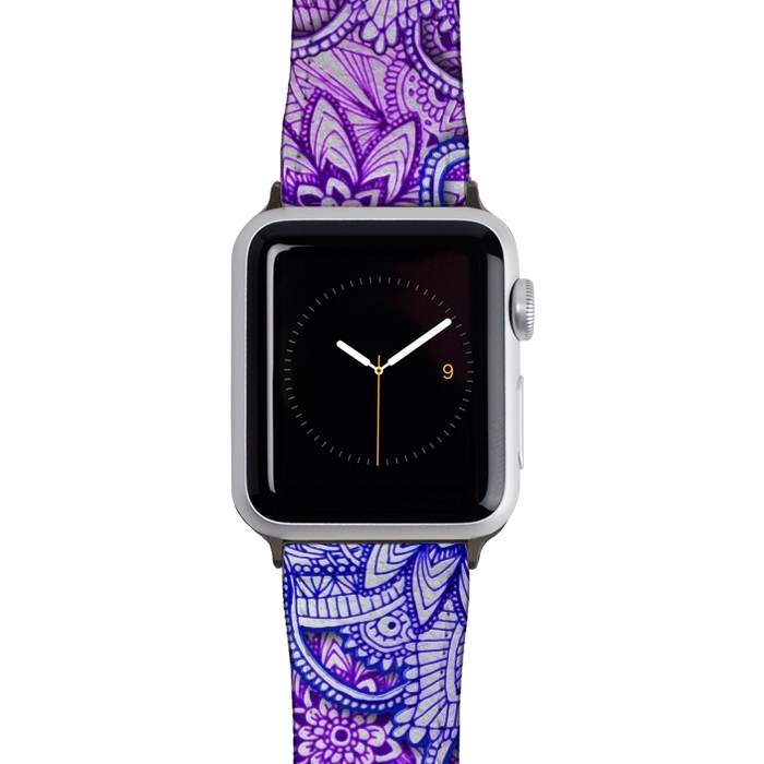 Watch 42mm / 44mm Strap PU leather Floral Doodle G582 by Medusa GraphicArt