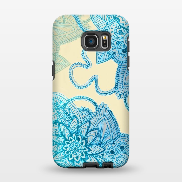 Galaxy S7 EDGE StrongFit Floral Doodle G580 by Medusa GraphicArt