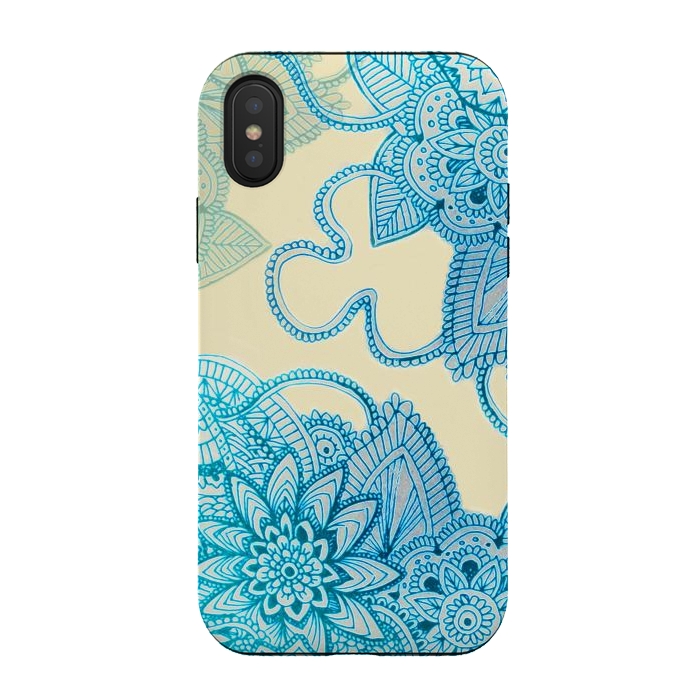 iPhone Xs / X StrongFit Floral Doodle G580 by Medusa GraphicArt